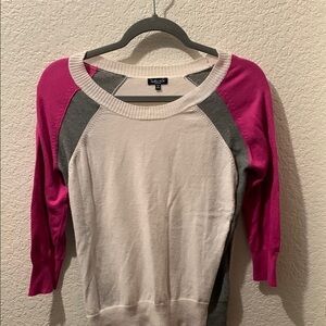 Splendid Pink and Gray scoop Neck Sweater